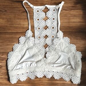 Aerie Floral Crochet Lace Bralette with Racerback Size S